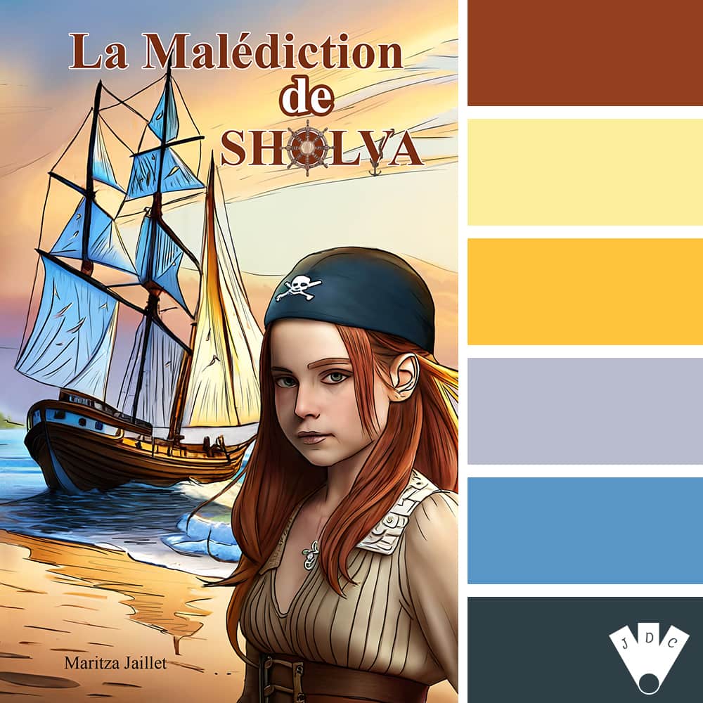 Color palette à partir de la couverture du livre "La malédiction de Sholva" de Maritza Jaillet