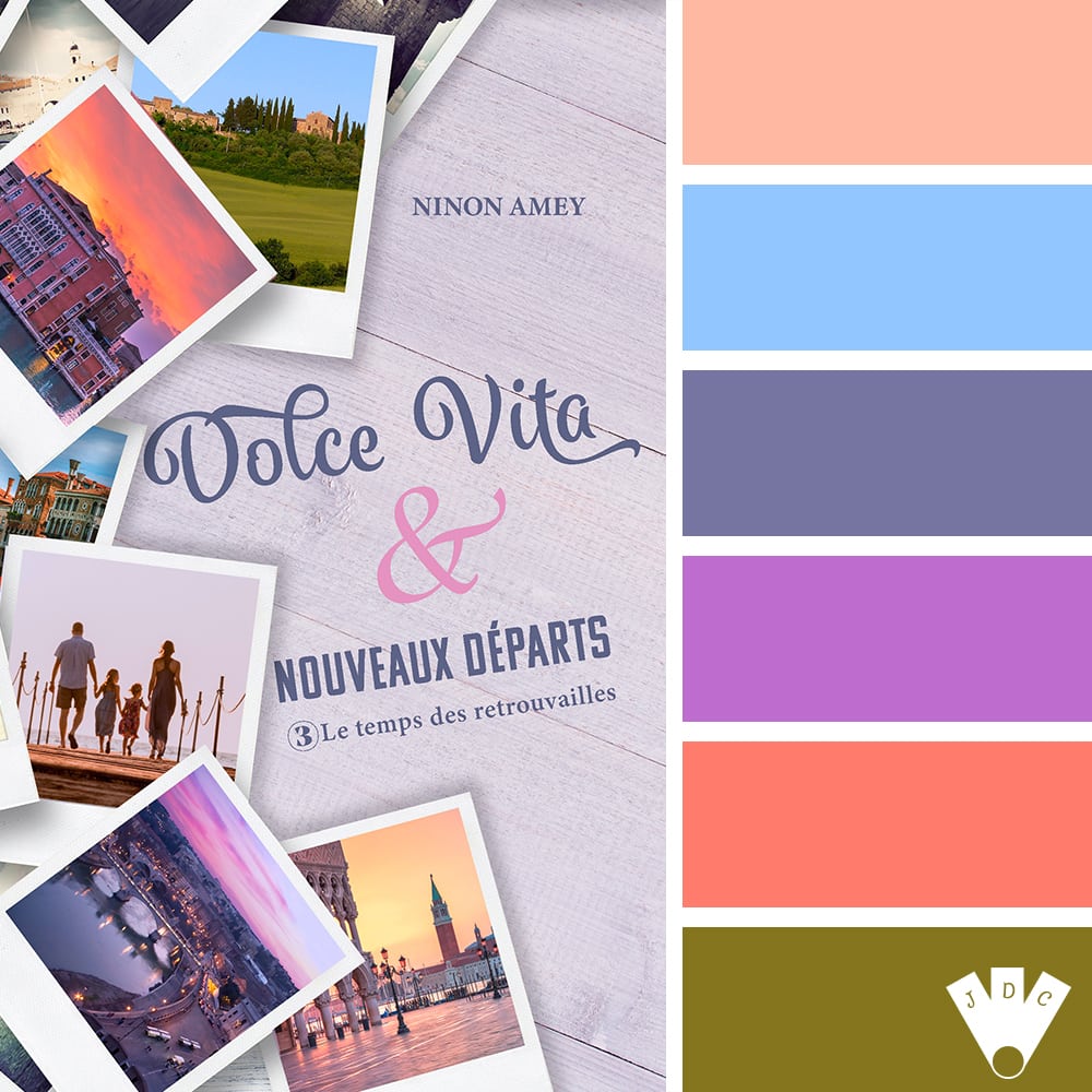 color palette à partir de la couverture du livre "Dolce vita & nouveaux départs : Le temps des retrouvailles" de Ninon Amey