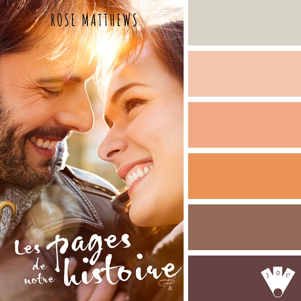 color palette à partir de la couverture du livre "Les pages de notre histoire" de Rose Matthews