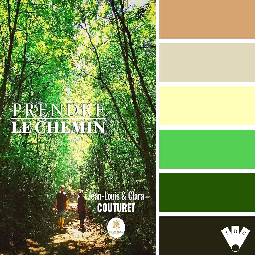 color palette à partir de la couverture du livre "Prendre le chemin" de Jean-Louis & Clara Couturet