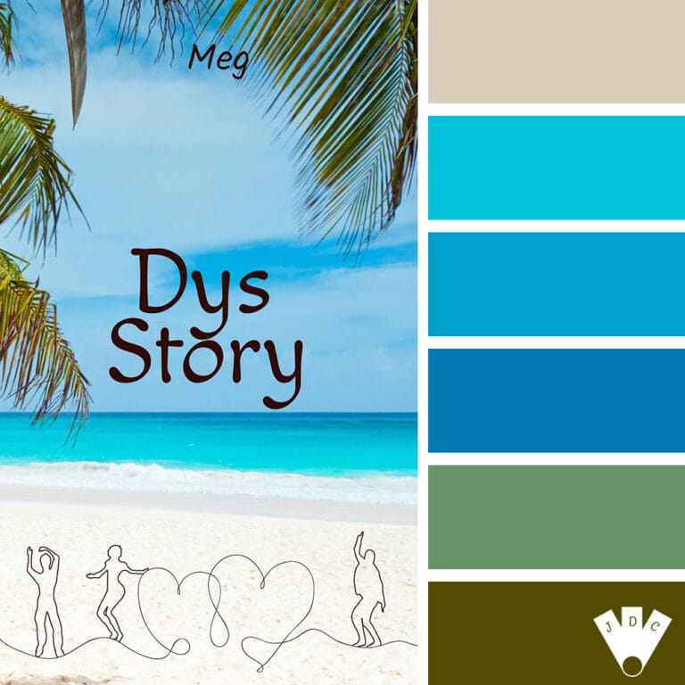 Color palette à partir de la couverture du livre "Dys Story" de l'autrice Meg