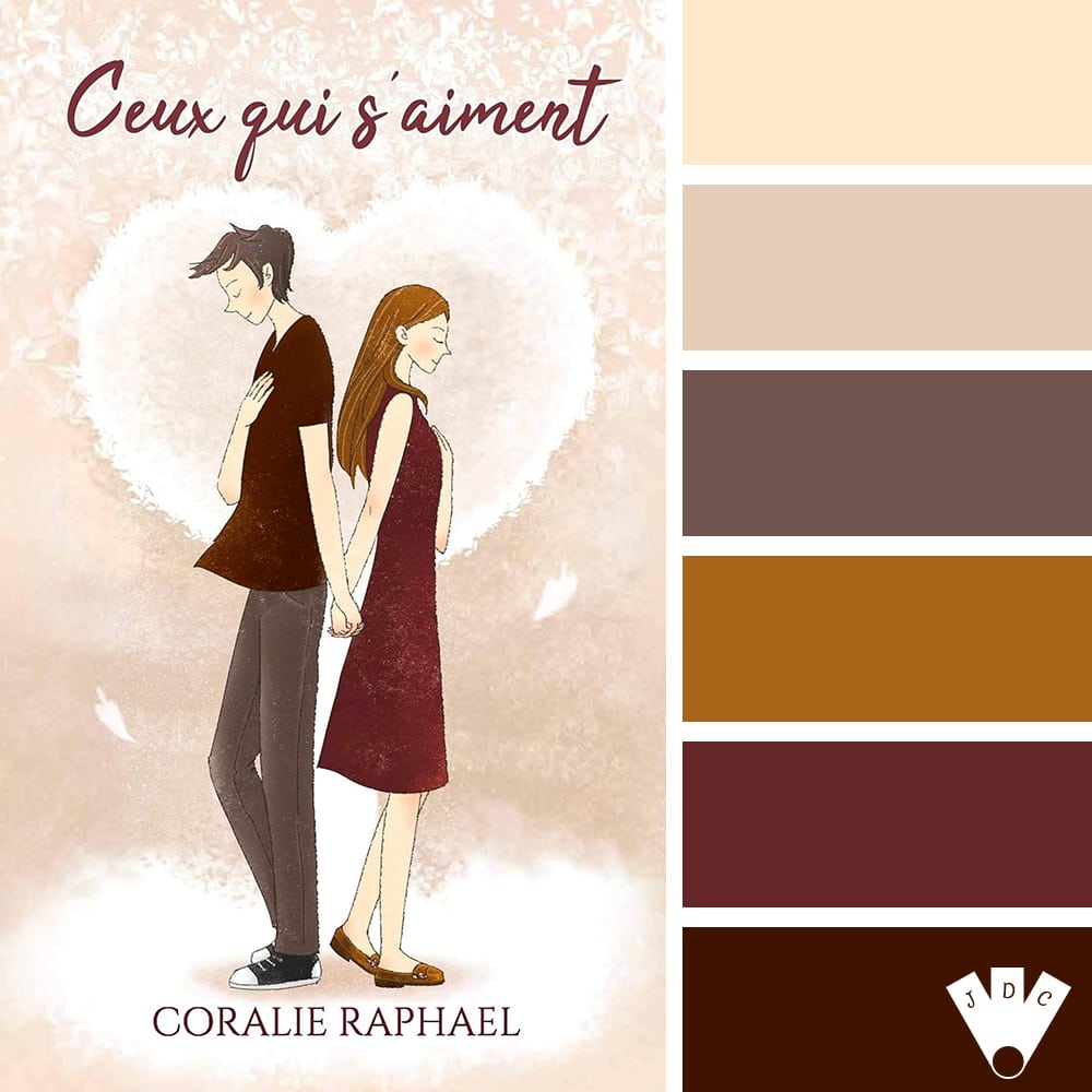 Color palette à partir de la couverture du livre "Ceux qui s'aiment " de Coralie Raphael.