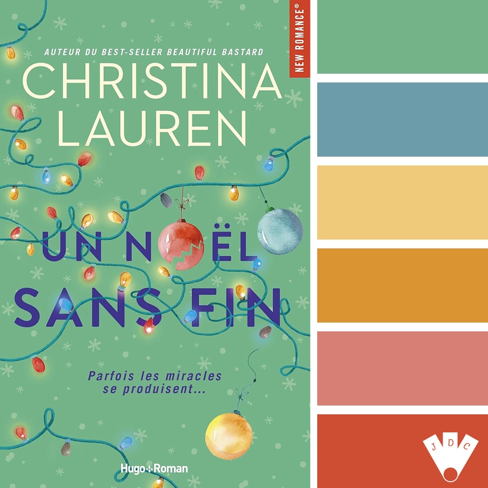 Color palette à partir de la couverture du livre "Un Noël sans fin" de Christina Lauren