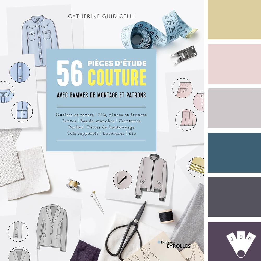 color palette à partir de la couverture du livre "56 pièces d'étude couture avec gammes de montage et patrons" de Catherine Guidicelli