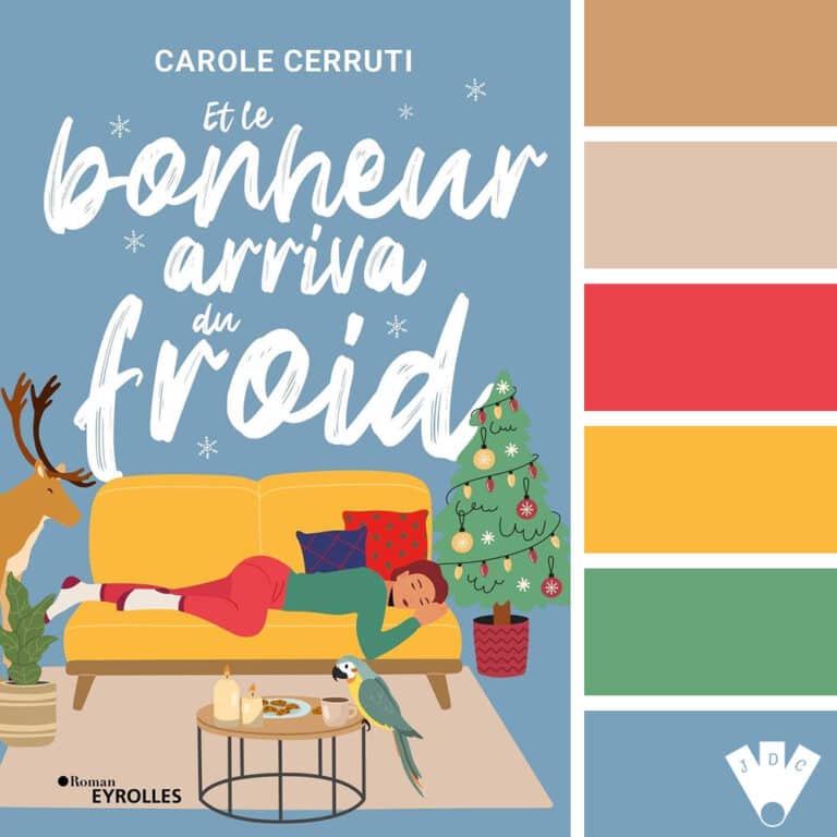 color palette à partir de la couverture du livre " Et le bonheur arriva du froid" de Carole Cerruti