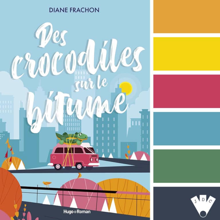 color palette à partir de la couverture du livre " Des crocodiles sur le bitume " de Diane Frachon