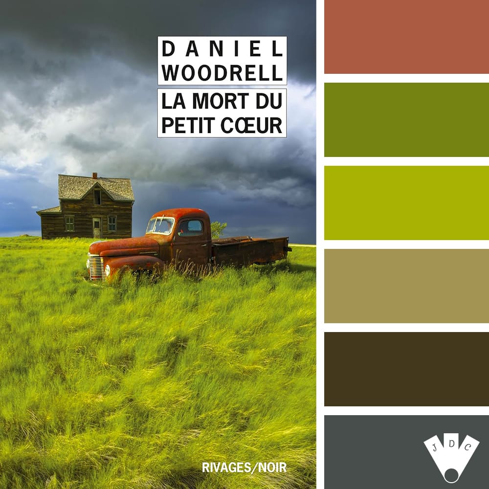color palette à partir de la couverture du livre " La mort du petit cœur " de Daniel Woodrell