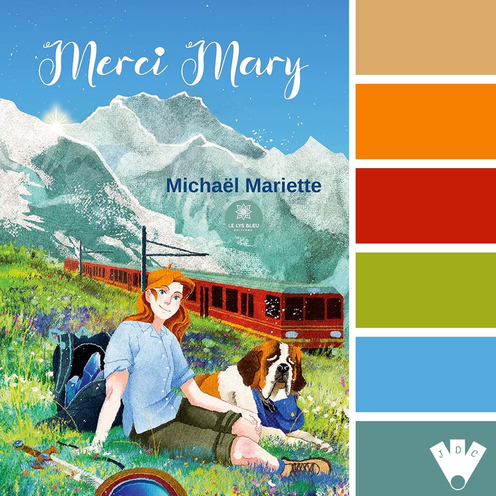 color palette à partir de la couverture du livre "Merci Mary" de Michaël Mariette