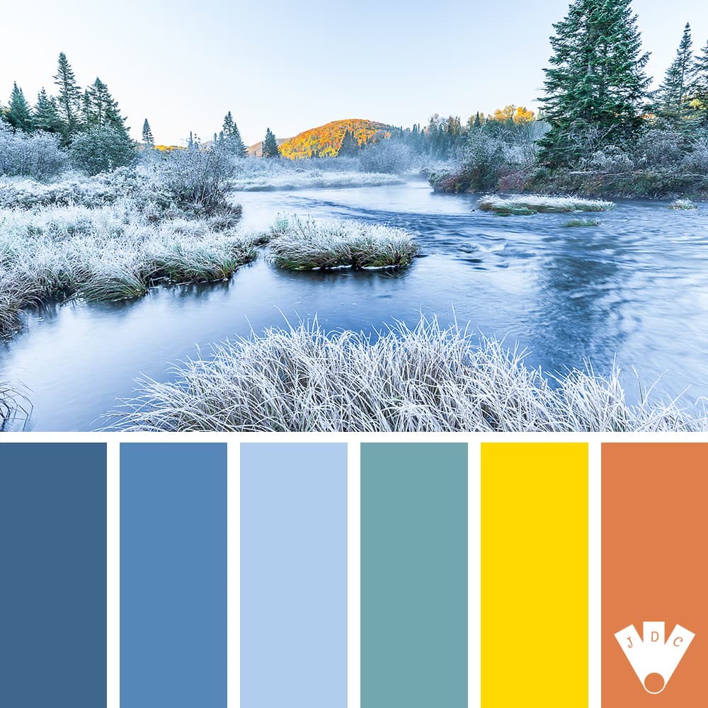 Color palette à partir d'une photo d'un paysage en hiver a Mont-Tremblant au Canada