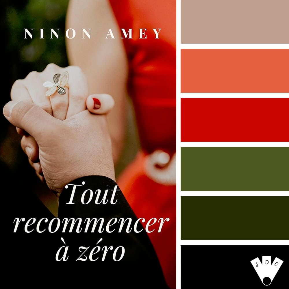 color palette à partir de la couverture du livre "Tout recommencer à zéro" de Ninon Amey