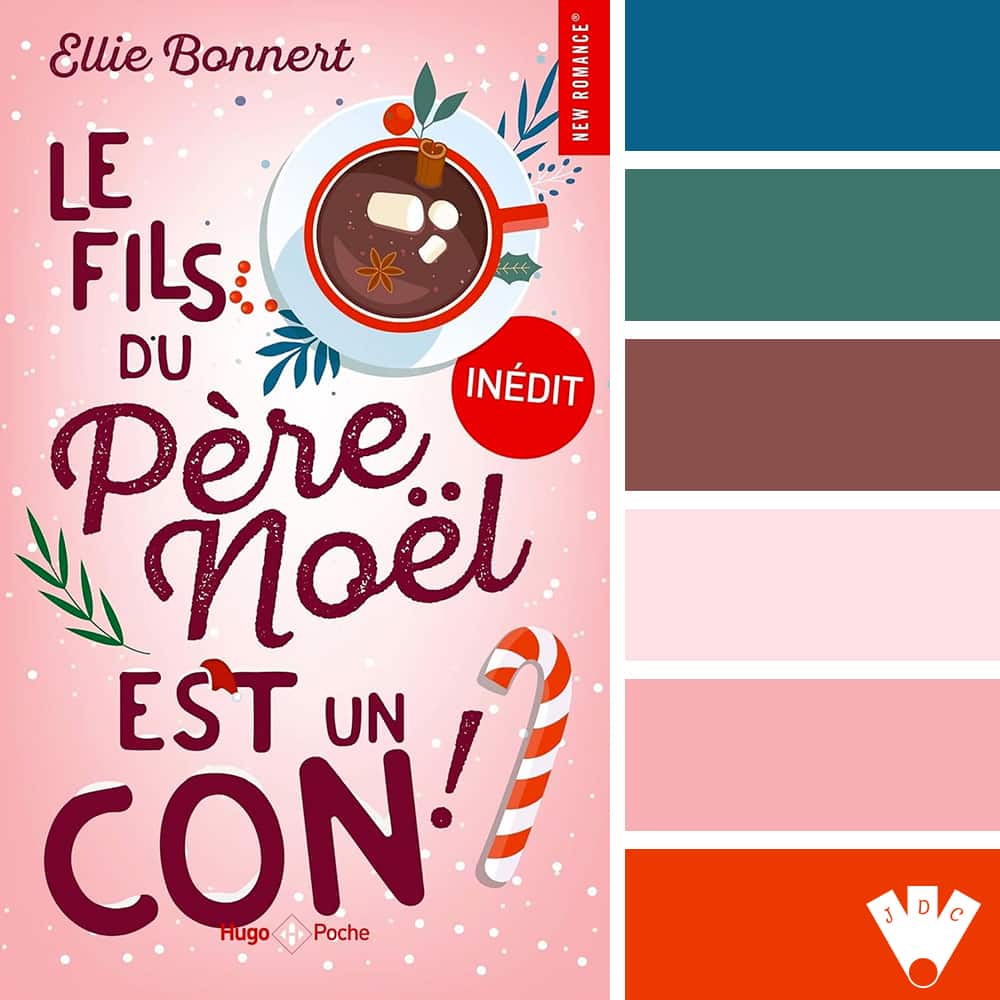 color palette à partir de la couverture du livre "Le fils du père Noël est un con" de Ellie Bonnert
