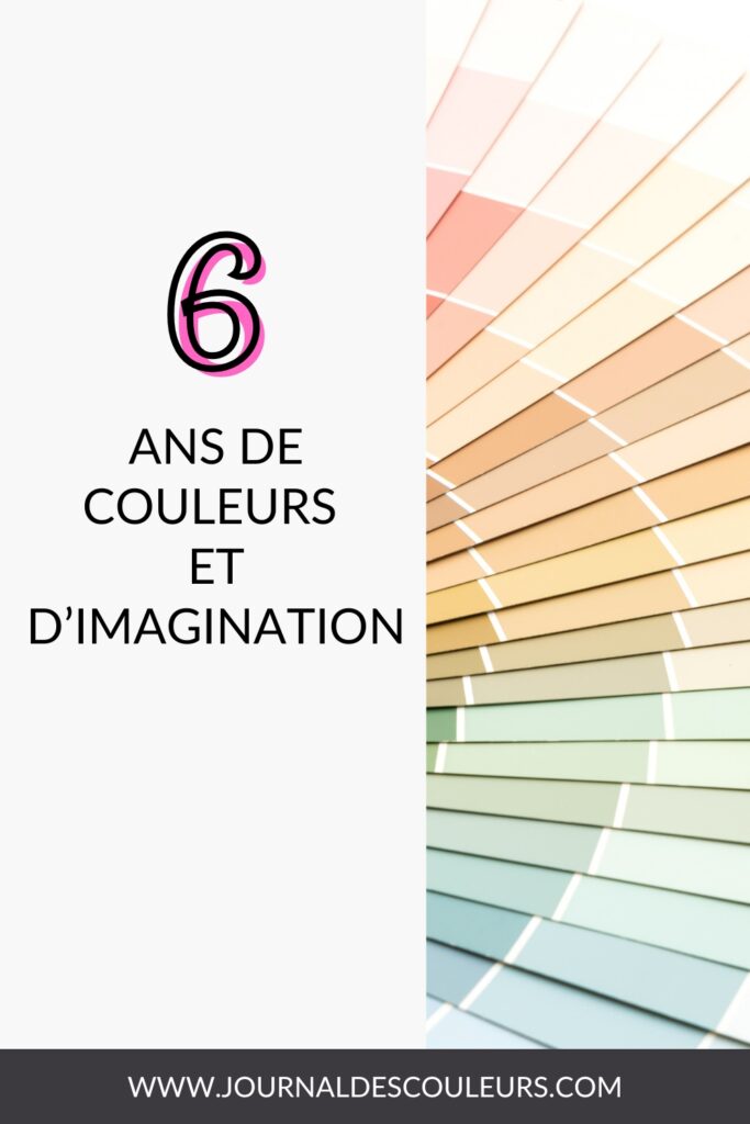 Palette multicolore et texte "6 ans".