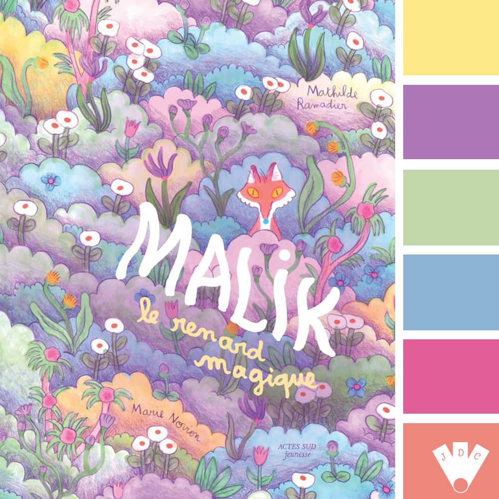 Palette de couleurs inspirée du livre Malik le renard magique de Mathilde Ramadier